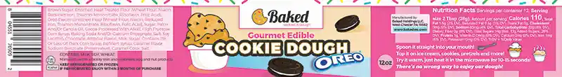 Label for a jar of cookie dough.