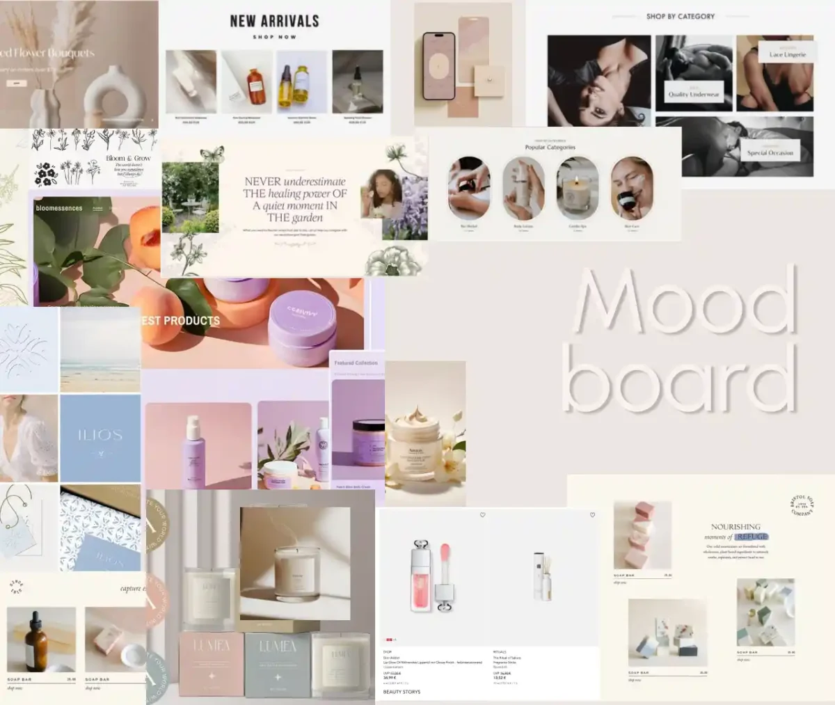 Mood board for Figma project.