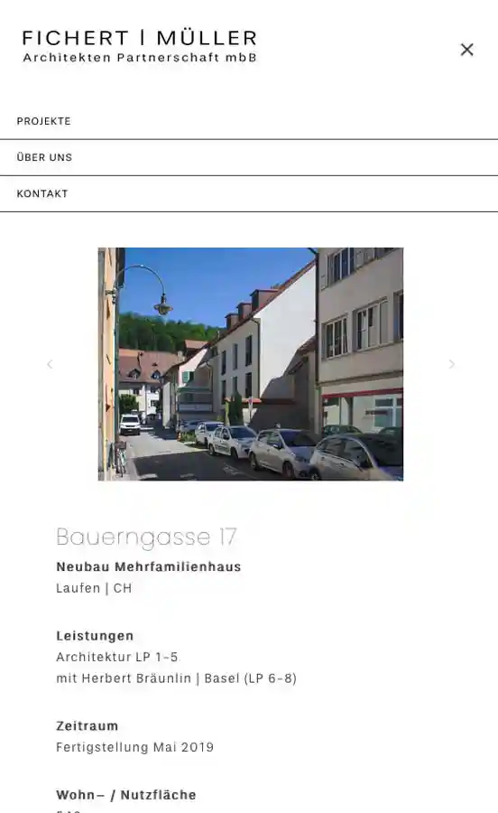 Mobile screenshot with menu